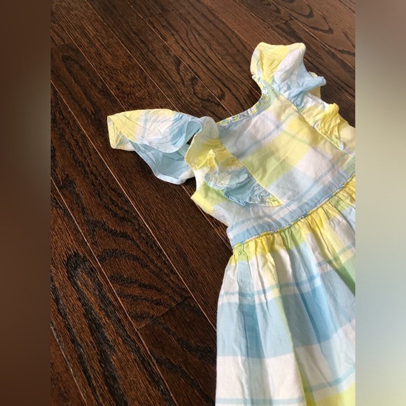 *EUC* Tommy Bahama Girls 3T Blue/Yellow/White Flutter Sleeve A-Line Summer Dress - Picture 2 of 10
